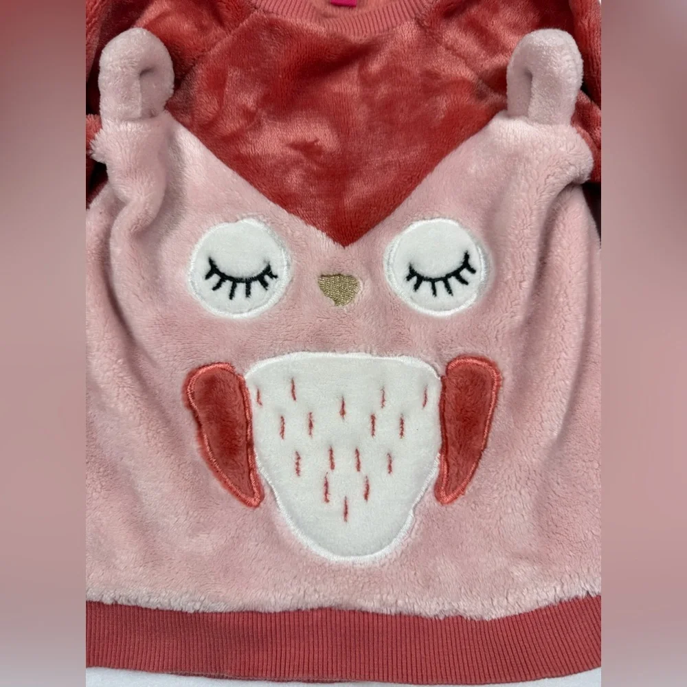 PENELOPE MACK Toddler Girl’s Faux Fur 3D‎ Owl Sweatshirt Cozy Woodland Size 2T